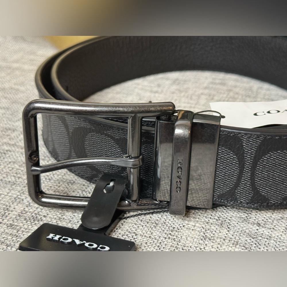 $139 COACH Double Bar Buckle Cut To size Reversible Belt, 38Mm